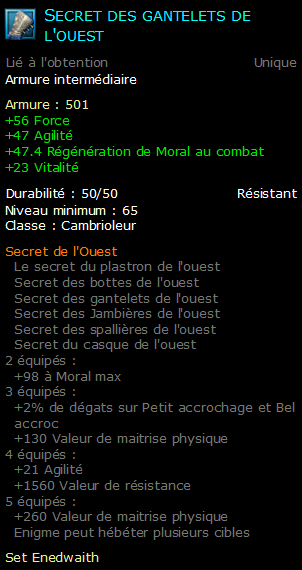 Secret des gantelets de l'ouest