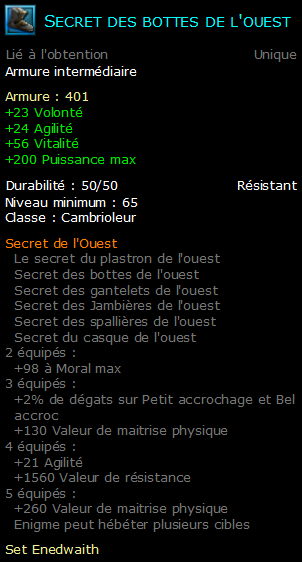 Secret des bottes de l'ouest