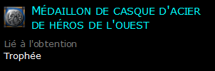 Médaillon de casque d'acier de héros de l'ouest