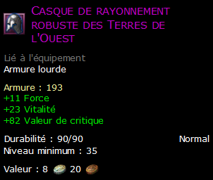 Casque de rayonnement robuste des Terres de l'Ouest