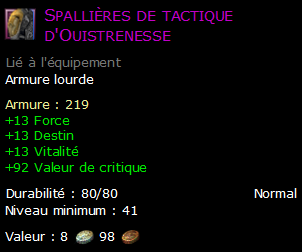 Spallières de tactique d'Ouistrenesse