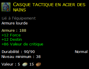 Casque tactique en acier des nains