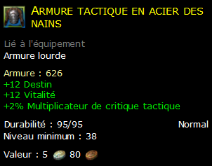 Armure tactique en acier des nains