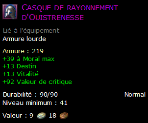 Casque de rayonnement d'Ouistrenesse