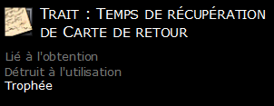 Trait : Temps de récupération de Carte de retour