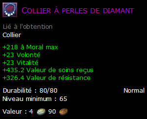 Collier à perles de diamant