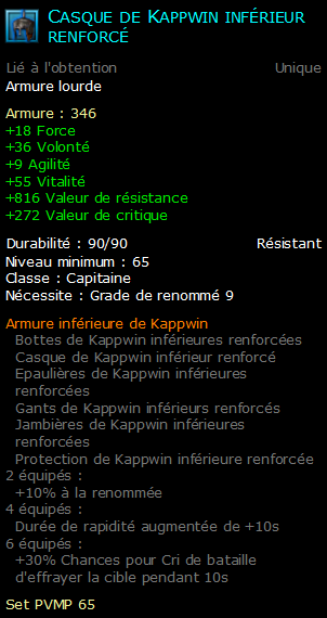 Casque de Kappwin inférieur renforcé