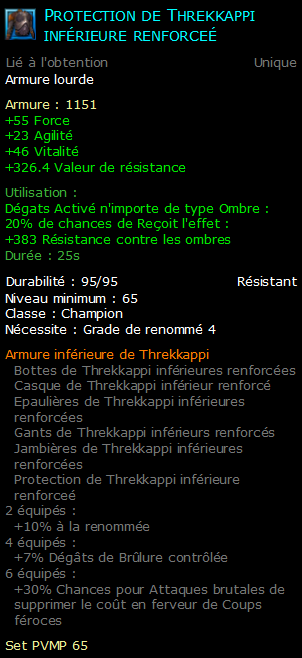 Protection de Threkkappi inférieure renforceé