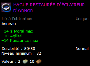 Bague restaurée d'éclaireur d'Arnor