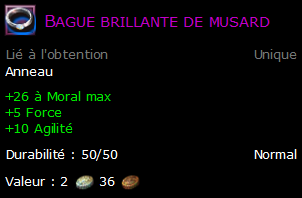 Bague brillante de musard