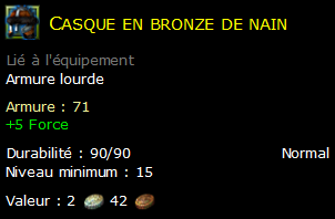 Casque en bronze de nain