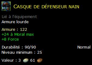 Casque de défenseur nain