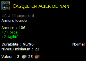 Casque en acier de nain