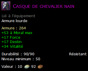 Casque de chevalier nain