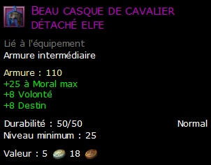 Beau casque de cavalier détaché elfe