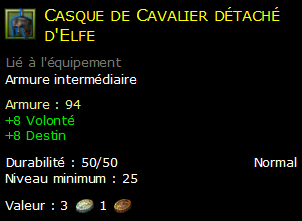 Casque de Cavalier détaché d'Elfe