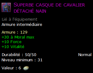 Superbe casque de cavalier détaché nain