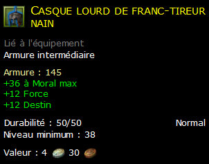 Casque lourd de franc-tireur nain