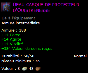 Beau casque de protecteur d'Ouistrenesse