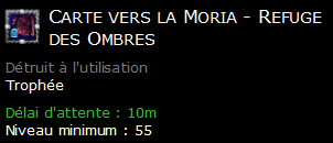 Carte vers la Moria - Refuge des Ombres