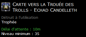 Carte vers la Trouée des Trolls - Echad Candelleth
