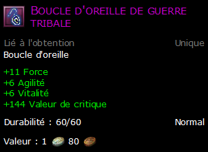 Boucle d'oreille de guerre tribale