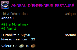 Anneau d'empenneur restauré