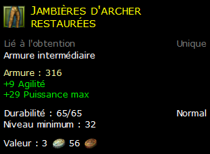 Jambières d'archer restaurées