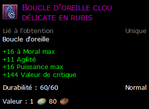 Boucle d'oreille clou délicate en rubis