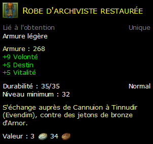 Robe d'archiviste restaurée