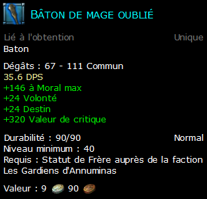 Bâton de mage oublié