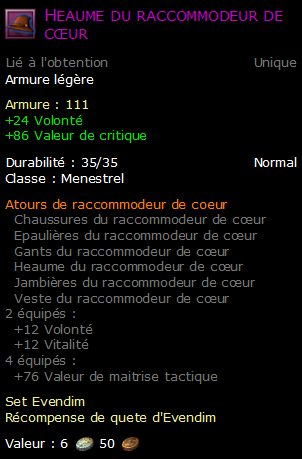 Heaume du raccommodeur de cœur