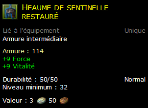 Heaume de sentinelle restauré