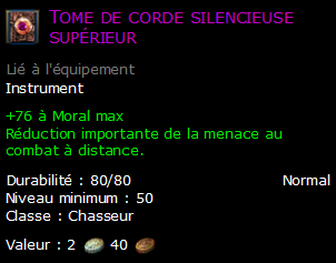 Tome de corde silencieuse supérieur