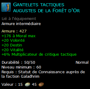 Gantelets tactiques augustes de la Forêt d'Or