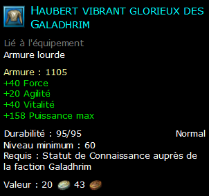 Haubert vibrant glorieux des Galadhrim