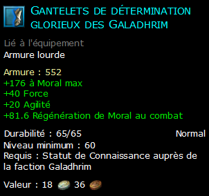 Gantelets de détermination glorieux des Galadhrim