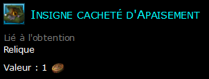 Insigne cacheté d'Apaisement