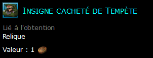 Insigne cacheté de Tempète