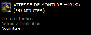 Vitesse de monture +20% (90 minutes)