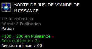 Sorte de jus de viande de Puissance