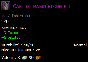 Cape de marin récupérée