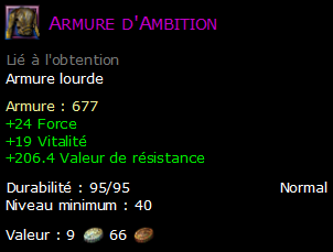 Armure d'Ambition