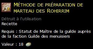 Méthode de préparation de marteau des Rohirrim