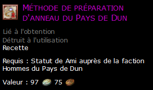 Méthode de préparation d'anneau du Pays de Dun