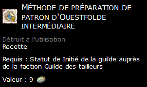 Méthode de préparation de patron d'Ouestfolde intermédiaire