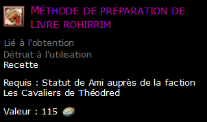 Méthode de préparation de Livre rohirrim