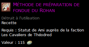 Méthode de préparation de fondue du Rohan