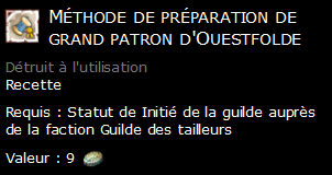 Méthode de préparation de grand patron d'Ouestfolde