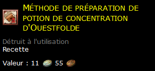 Méthode de préparation de potion de concentration d'Ouestfolde
